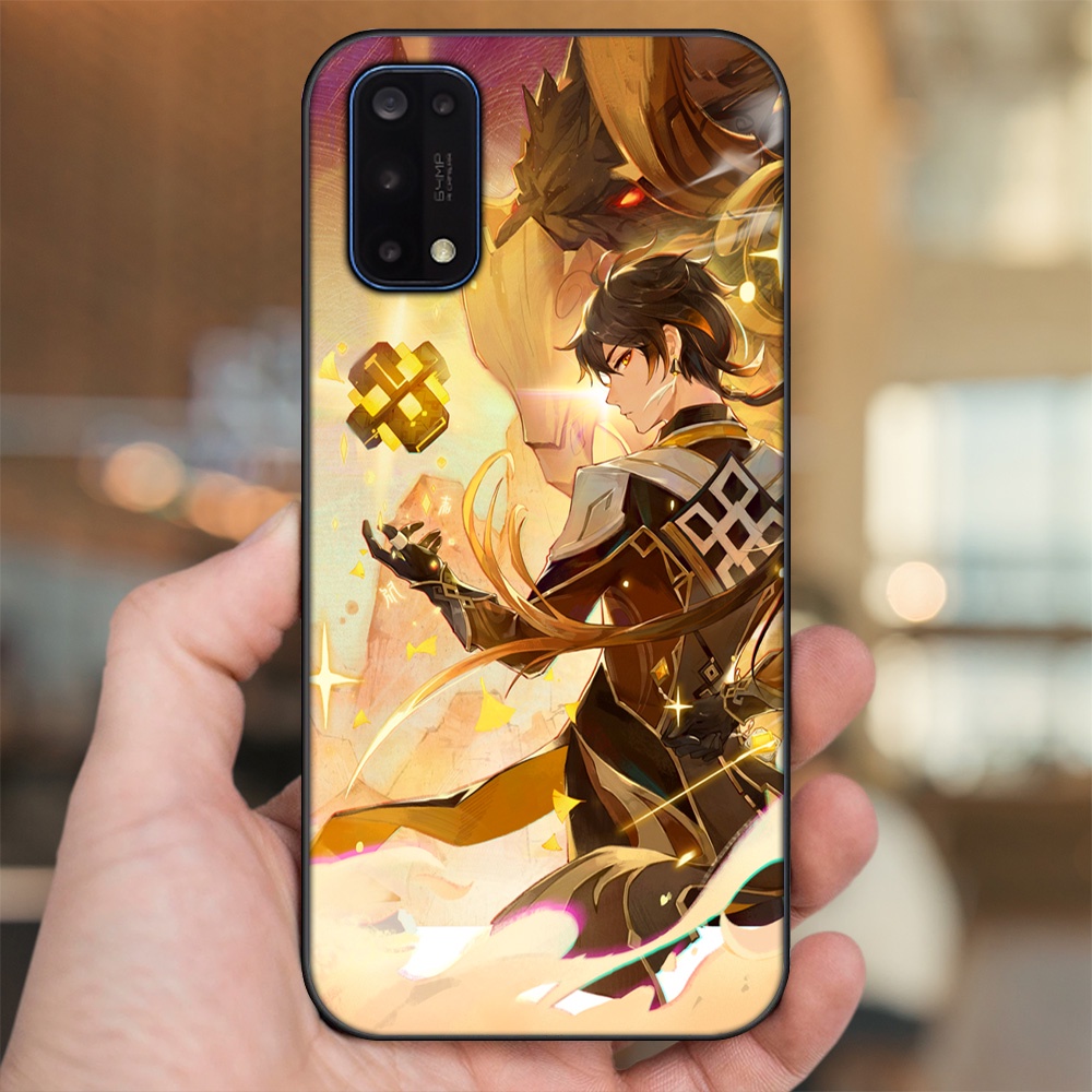 Ốp lưng Realme 7 Pro viền đen in hình Zhongli Genshin Impact