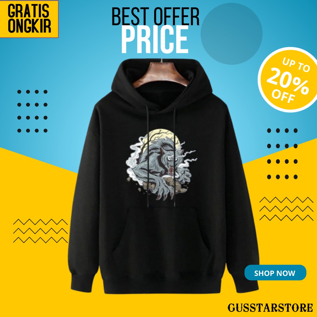 Áo khoác Hoodie in hình chó sói 3d cá tính cho nam