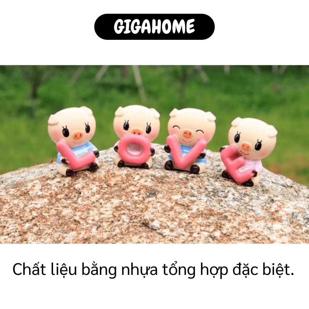 Bộ Tượng GIGAHOME Bộ 4 Tượng Trang Trí Xe Hơi, Bàn Làm Việc Xếp Hình Love Đáng Yêu 3728