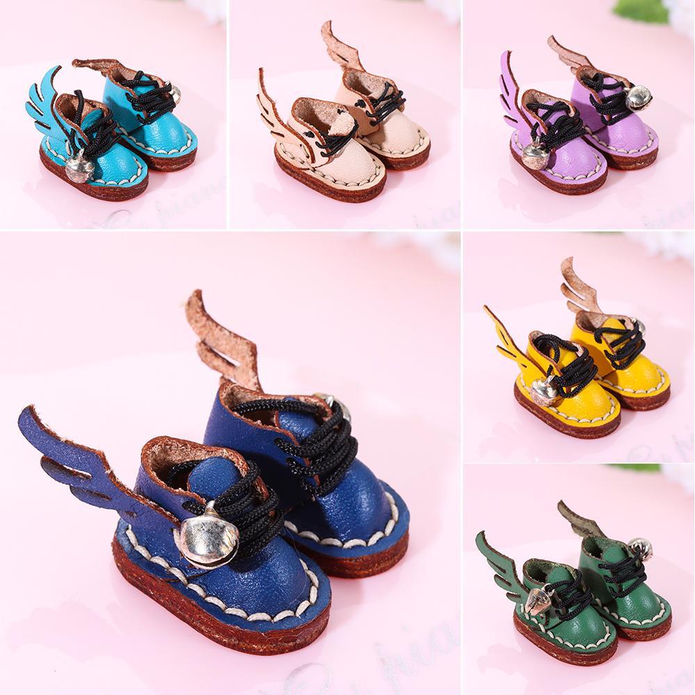 Giày Da Bò Thủ Công Dễ Thương Cho Búp Bê Tỉ Lệ 1 / 12