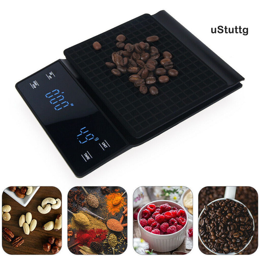 Hand Drip Coffee Scale 0.1G/3Kg Precision Sensor Kitchen Food Weighing Tool