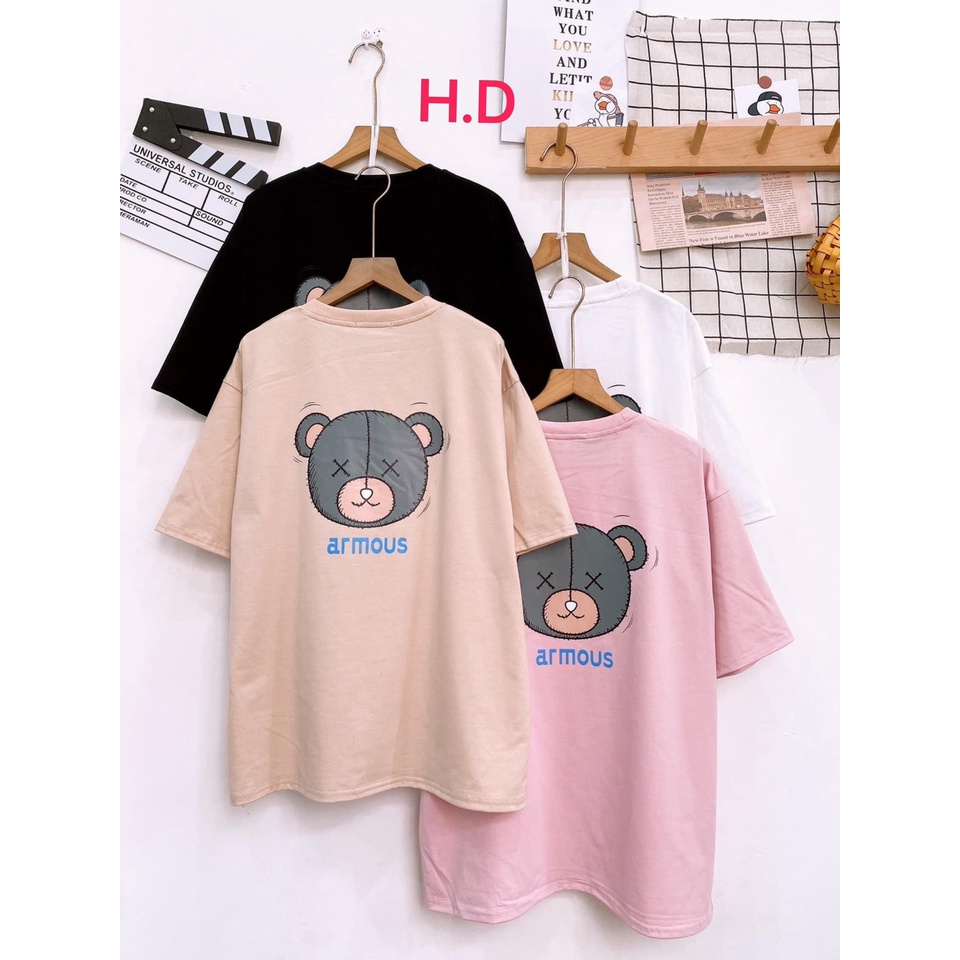 Áo Thun Nam Nữ Form Rộng in Gấu Armous Ulzzang