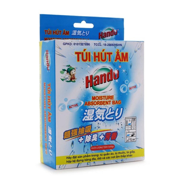 Hộp 5 túi hút ẩm Hando cao cấp Hando 50g (Xanh)