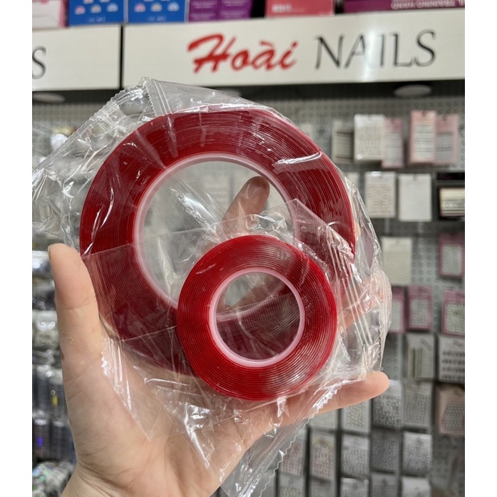 Băng keo đỏ 2 mặt trong gắn móng mẫu