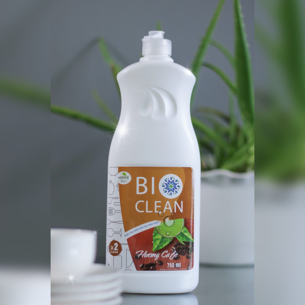 Nước rửa chén thảo dược Bio Clean 3T Pharma hương sả, tràm, cafe chai 750ml