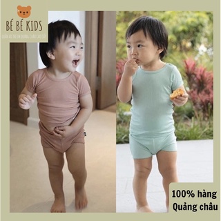 Bộ cộc tay thun tăm cạp cao Minkymom cho bé