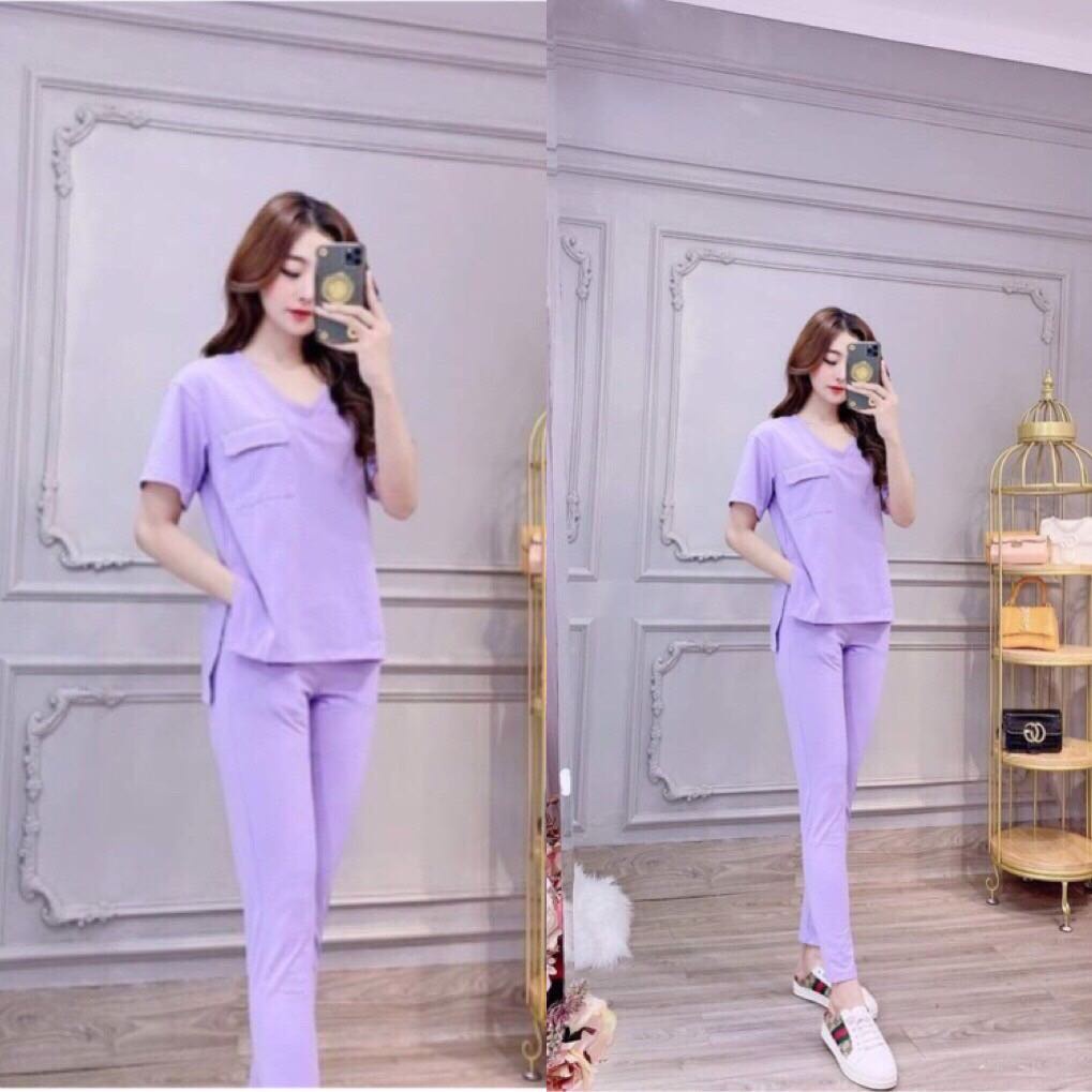 SET BỘ THỜI TRANG DÀI XẺ TÀ PHỐI TÚI SIÊU DỄ THƯƠNG,CHẤT VẢI MỀM MÁT THỎA MÁI DI CHUYỂN VẬN ĐỘNG