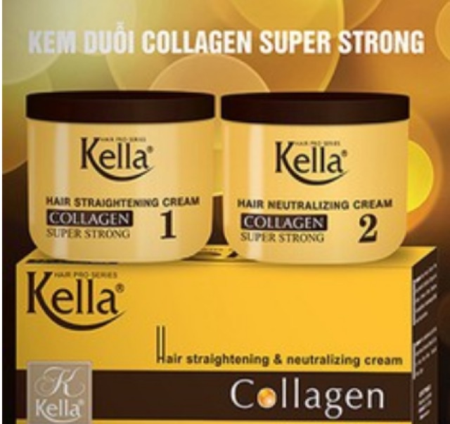 Thuốc duỗi ép tóc Kella Collagen 500ml xám ,vàng strong FREESHIP duỗi tóc thẳng tự nhiên ,mềm mượt ,giữ độ ẩm tóc khỏe