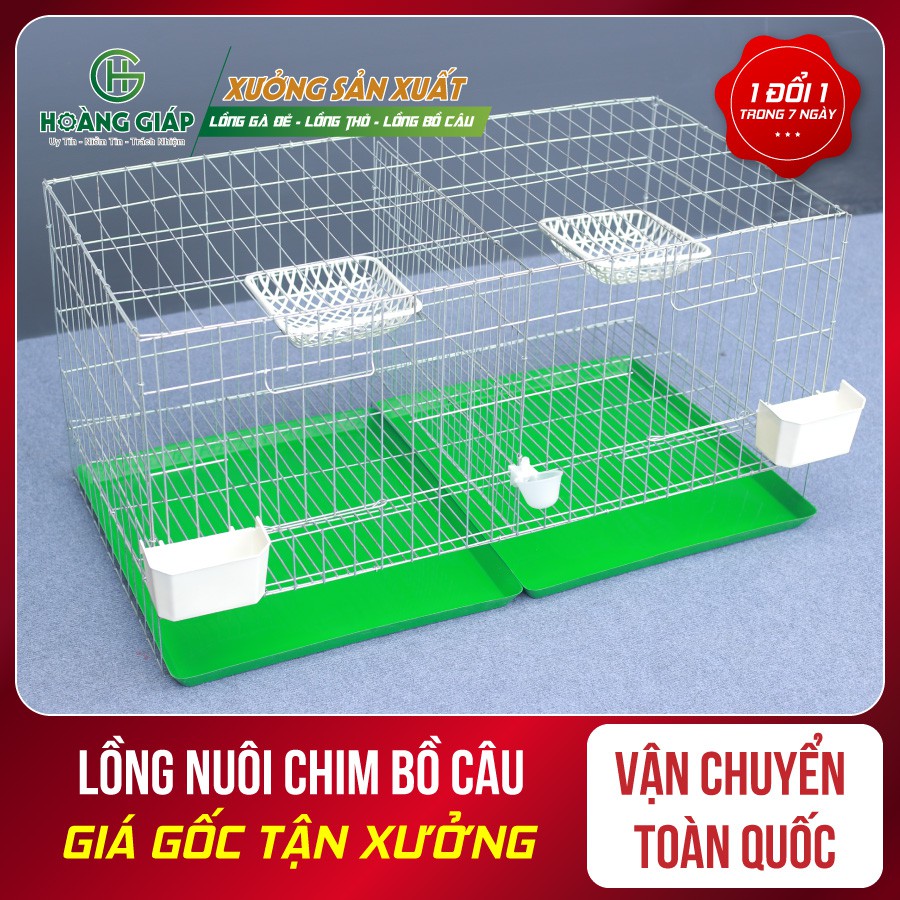 Lồng nuôi chim bồ câu 2 ô, 5kg NAN SẮT SIÊU TO KHỔNG LỒ - Đủ Phụ Kiện