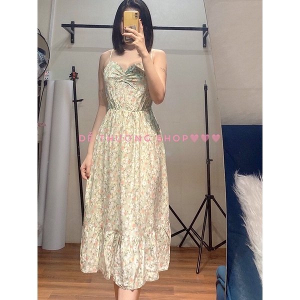 ĐẦM DÂY DÚNG NGỰC VÀ BO THUN LƯNG FORM DÀI 103CM(45-60KG)
