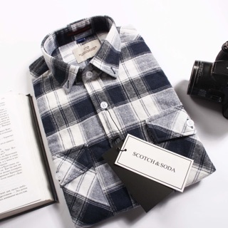Sơ mi dạ rách gấu scotch soda