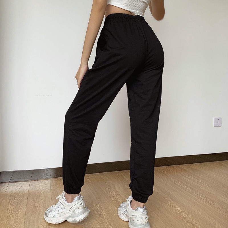Quần Jogger Thể Thao Nữ - Quần Ống Rộng - Shop DinhHoa85 - Chất Umi Không Xù - Ulzzang Thiết Kế Bo Gấu Trẻ Trung