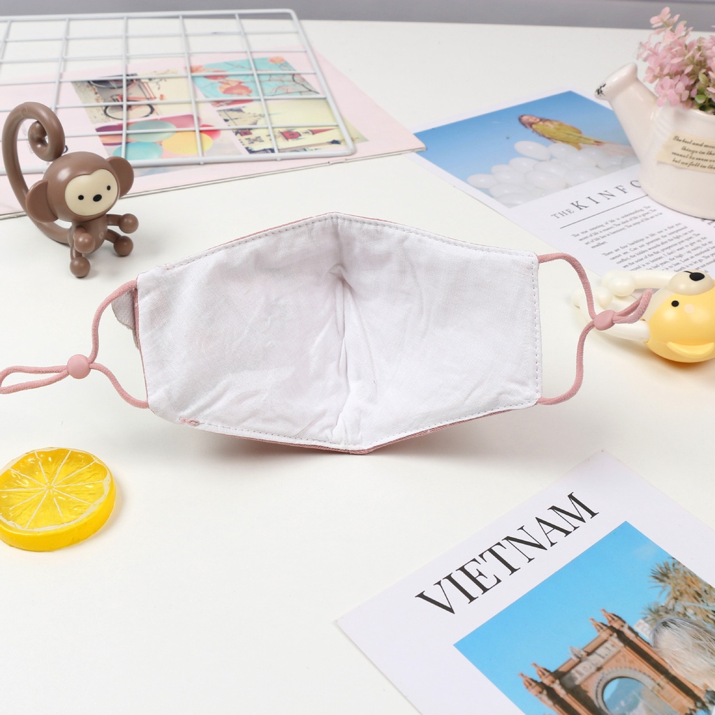 Khẩu Trang cotton Chống Bụi Thoáng Khí In Hình Chú Voi Dễ Thương Có Thể Tái Sử Dụng Cho Bé 3-10 Tuổi