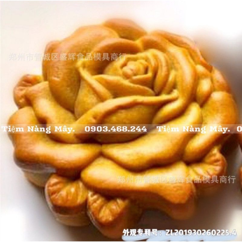 Khuôn trung thu hoa hồng 3D mẫu 2019