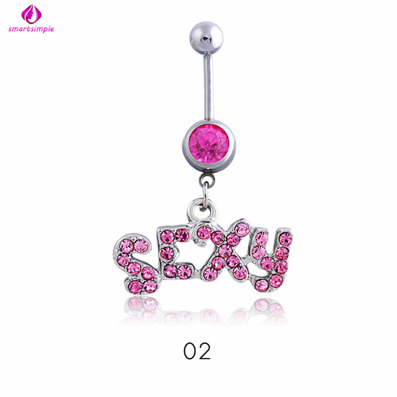 Khuyên rốn bằng thép không gỉ hình chữ gợi cảm