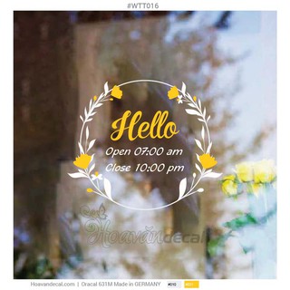 Decal oracal giờ mở cửa WTT016 dán kính