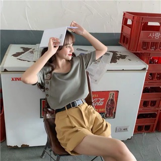 Áo thun nút chéo ulzzang