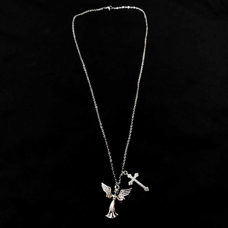 [Giao Hàng Miễn Phí] Dây Chuyền Mặt Thánh Giá Hình Thiên Thần  2239599Dây Chuyền Thời Trang Harajuku Đường Phố Cá Tính Cho Cặp Đôi