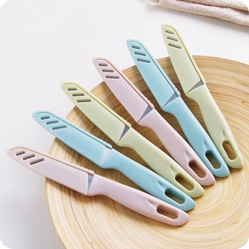 Dao inox màu pastel có nắp đậy
