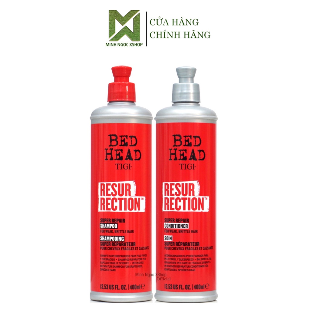 Dầu gội xả tái sinh siêu phục hồi Tigi Bed Head Resurrection Supper Repair 400ML
