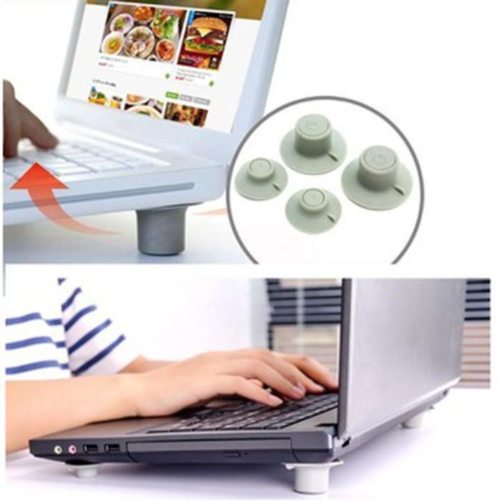 Đế tản nhiệt laptop macbook máy tính 15 6 inch 17 inch gồm set 4 chân đế đỡ laptop Genzi Mart