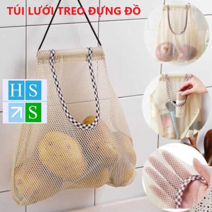 Túi lưới đựng hành tỏi củ quả trái cây có quai treo đựng đồ đa năng - HS Shop Thủ Đức