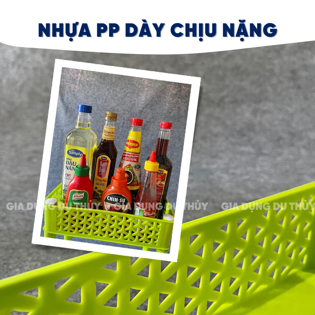 Kệ nhựa chữ nhật 3 tầng, 2 tầng đa năng dùng làm kệ đựng mỹ phẩm, kệ nhà bếp màu đỏ, lá, ngọc, hồng, dương nhựa PP dày