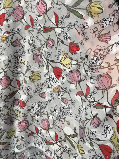 Vải voan thêu chất đẹp sale