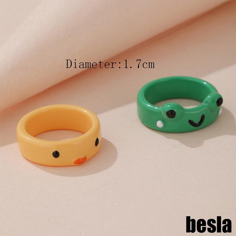 Nhẫn nhựa hình chú ếch thời trang nhiều màu cho nam và nữ Nhẫn acrylic Hình Ếch Hoạt Hình Đáng Yêu Cho Cặp Đôi