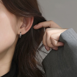 Khuyên Tai Tròn Mạ Bạc 925 Thời Trang Sang Trọng Dành Cho Nữ