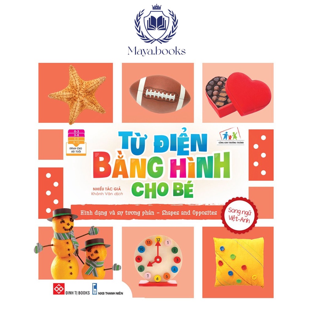 Sách - Từ điển bằng hình cho bé Hình dạng và sự tương phản - Shapes and Opposites - dành cho trẻ từ 0-6 tuổi