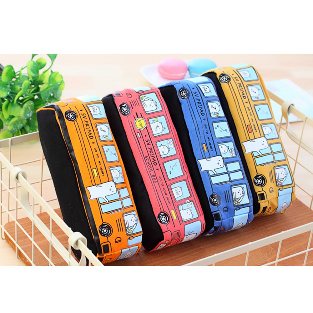 Túi đựng bút bằng vải canvas kiểu dáng động vật dễ thương