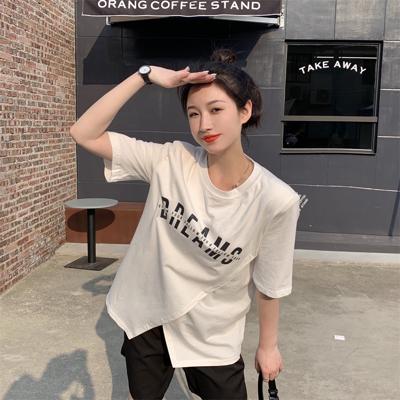 Áo Thun Tay Ngắn Dáng Suông In Họa Tiết Độc Đáo Thời Trang Phong Cách Hàn Quốc Cho Nữ