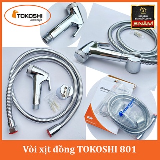 Bộ vòi xịt đồng cao cấp tokoshi 801 vòi xịt bồn cầu toilet