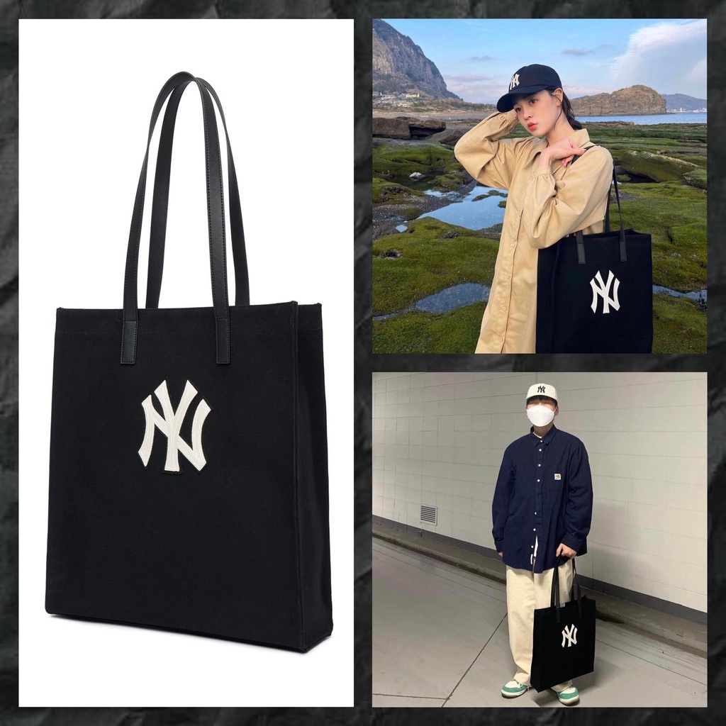 [CHÍNH HÃNG] Túi Tote MLB Canvas New York Yankees màu Black - CODE: 3AORM022N-50BKS