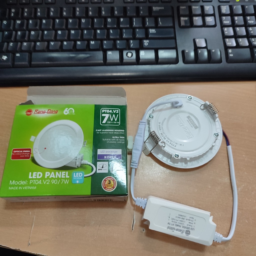Đèn led âm trần 7W phi 90 Rạng Đông model PT04.V2 90/7W