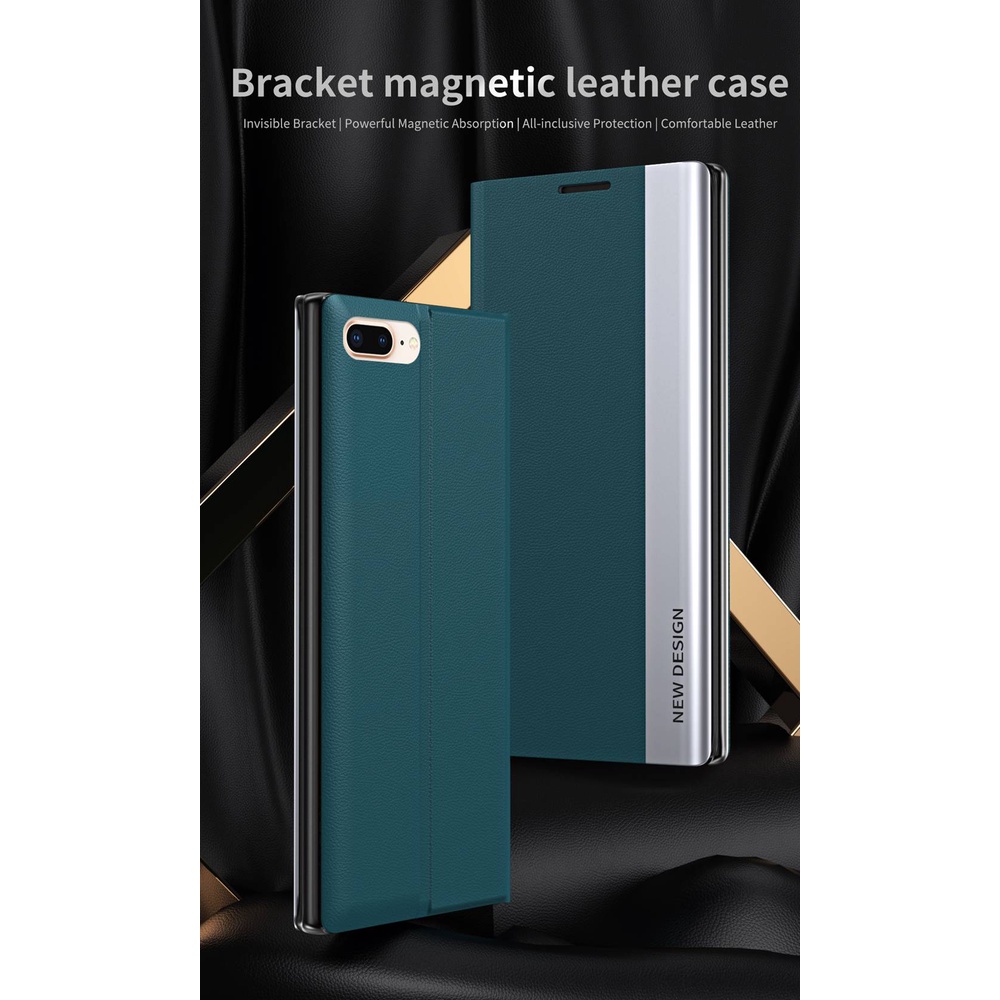 Bao Da Điện Thoại Chất Liệu Pu Nắp Gập Từ Tính Kiêm Giá Đỡ Thích Hợp Cho Iphone 8 7 6 6s Plus I8 I7 I6 I6s