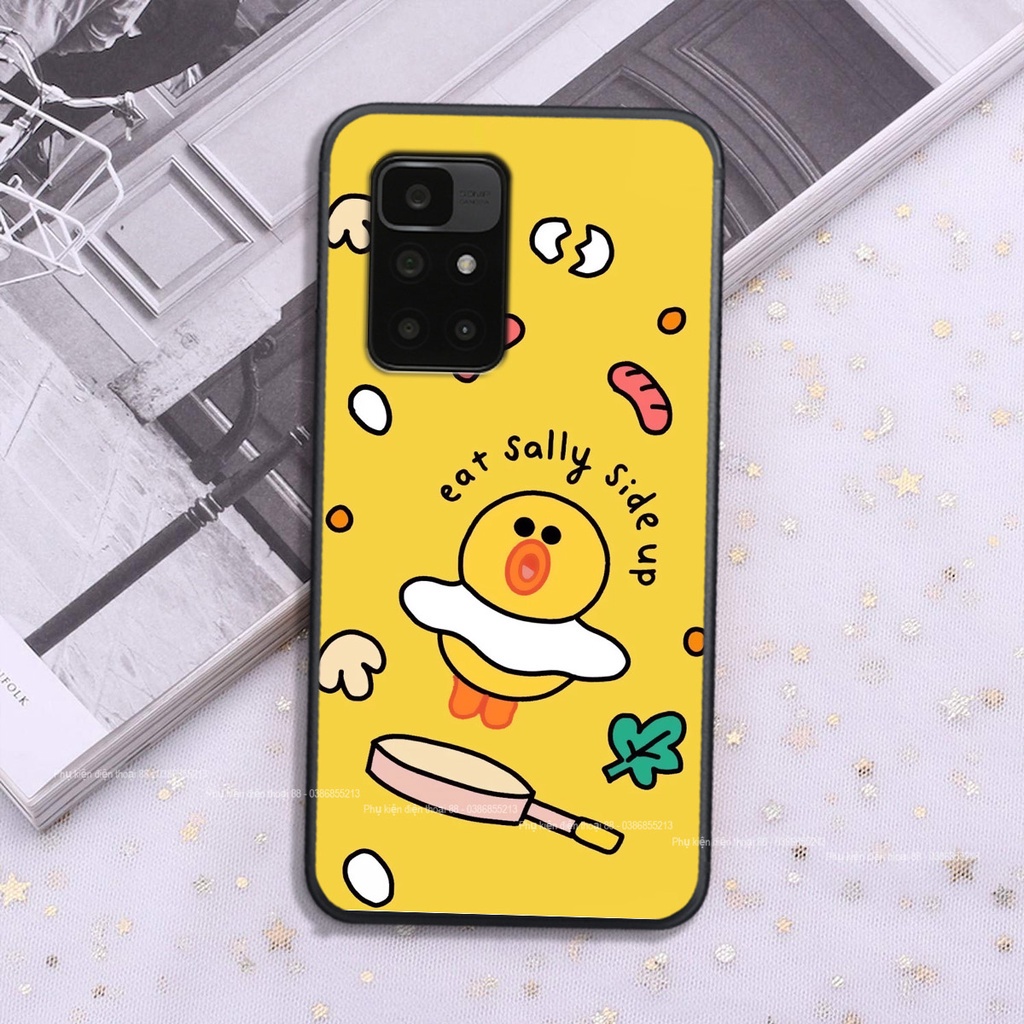 Ốp lưng kính Xiaomi redmi 10 hình 3D dễ thương gấu bear đáng yêu