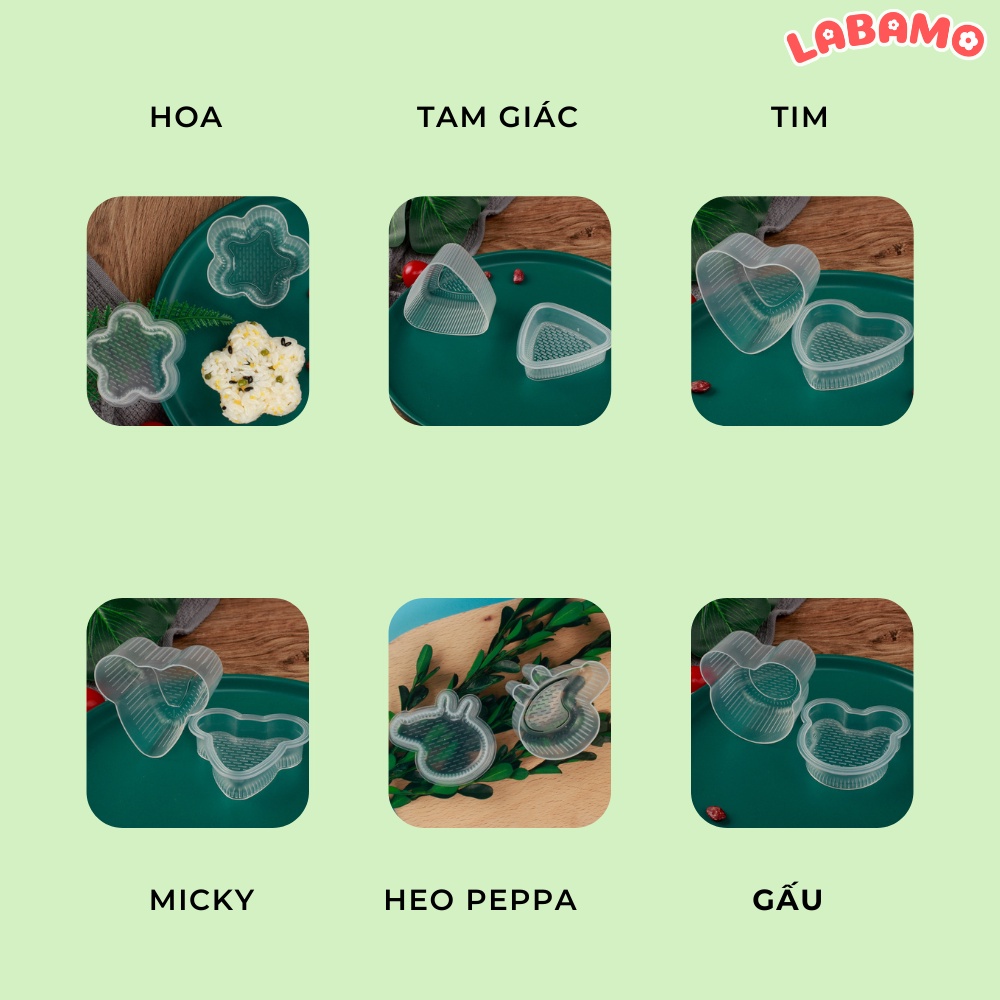 Khuôn cơm tạo hình cho bé ăn dặm hình thú ngộ nghĩnh kiểu Nhật LABAMO