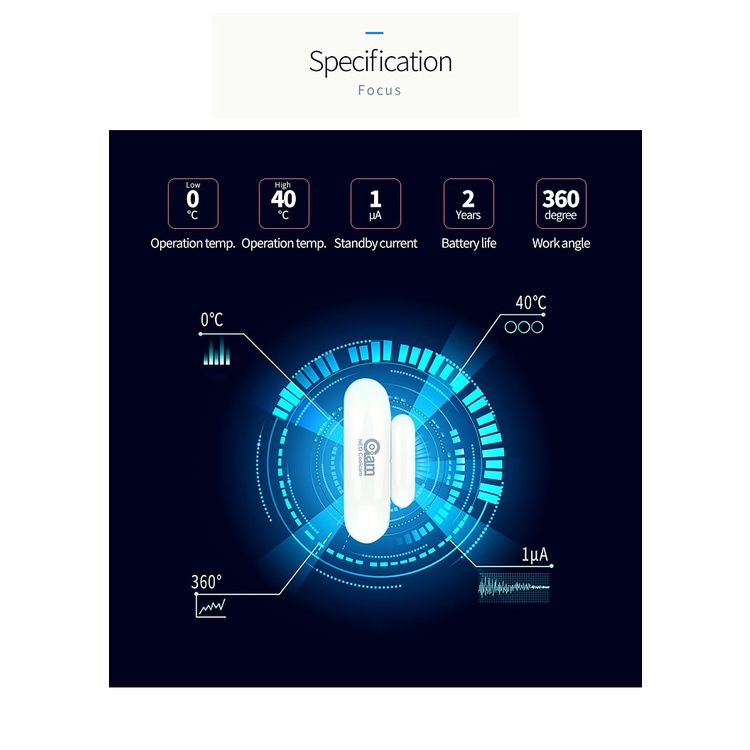 Cảm Biến Khóa Cửa Sổ Coolcam Nas-Ds01Z Z-Wave Tương Thích Với Z Wave 300 500 Series