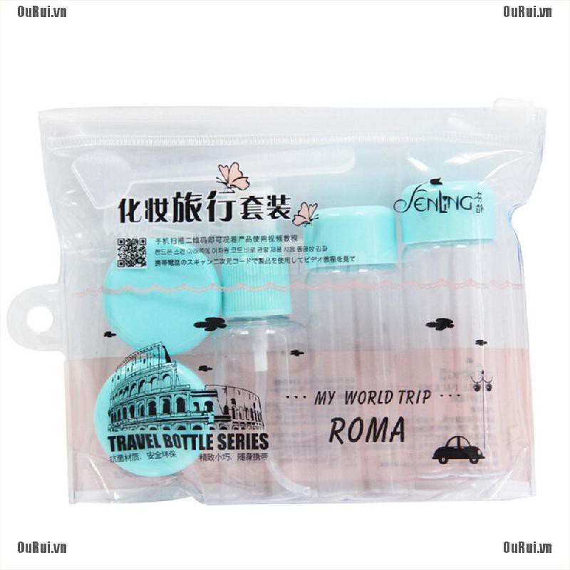 Set 7 Lọ Nhựa Trong Suốt Đựng Mỹ Phẩm Du Lịch Tiện Lợi