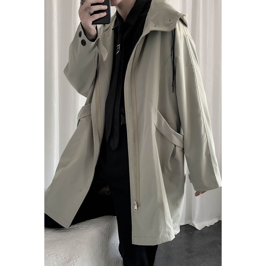 Áo Khoác Nam Chống Nước Có Nón Trùm Đầu Phong Cách Hàn Quốc