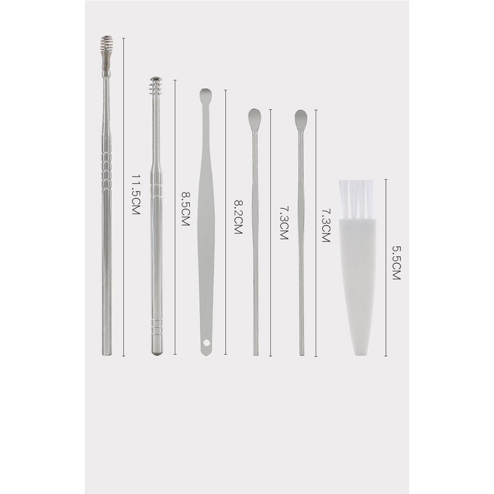 Set 6 dụng cụ vệ sinh tai bằng thép không gỉ nhiều màu sắc