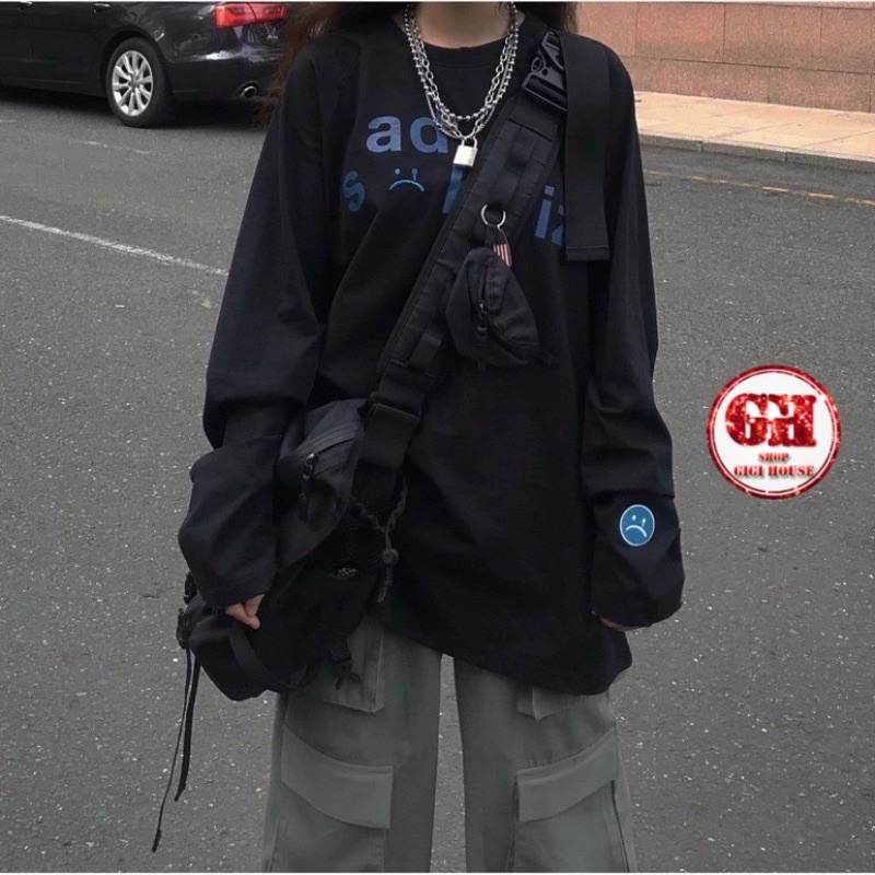 Áo Thun Cotton Dài Tay TERRAMY Longsleeves Logo Chữ Nổi Ulzzang Nữ Thấm Hút Mồ Hôi Dễ Phối Đồ