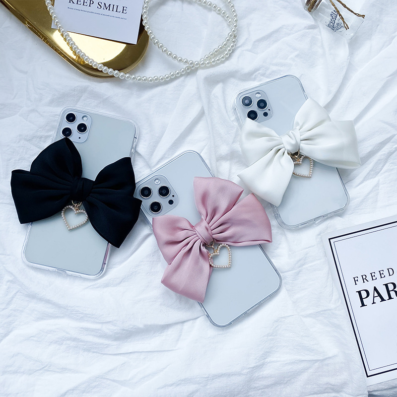 Ốp lưng trong suốt hình nơ cho IPhone 12mini 11/12 Pro Max/8 Plus/12 Mini/7/8/X/XsMax | BigBuy360 - bigbuy360.vn