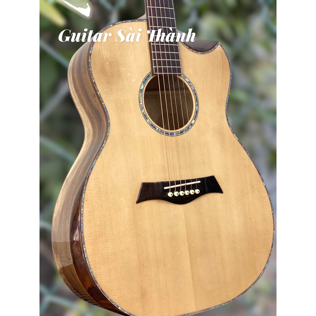 Đàn Guitar Acoustic Gỗ Điệp AL-X3 Nguyên Tấm Vát Bavel Trên Dưới