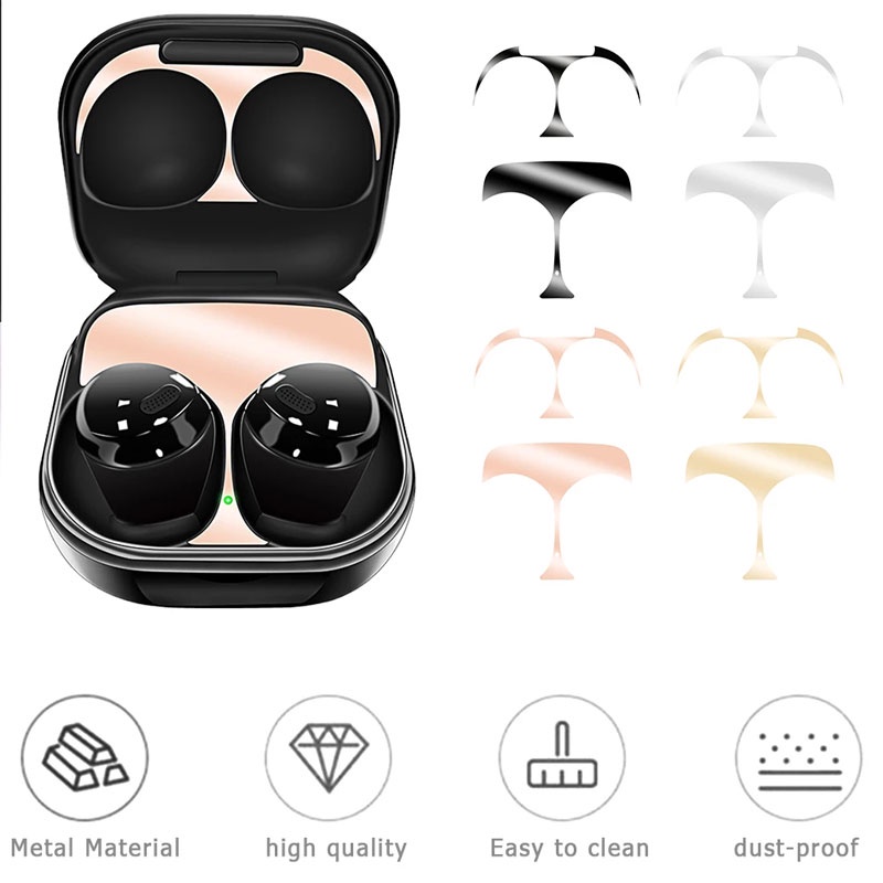 Miếng Dán Kim Loại Chống Bụi Bảo Vệ Cho Hộp Sạc Tai Nghe Galaxy Buds Pro