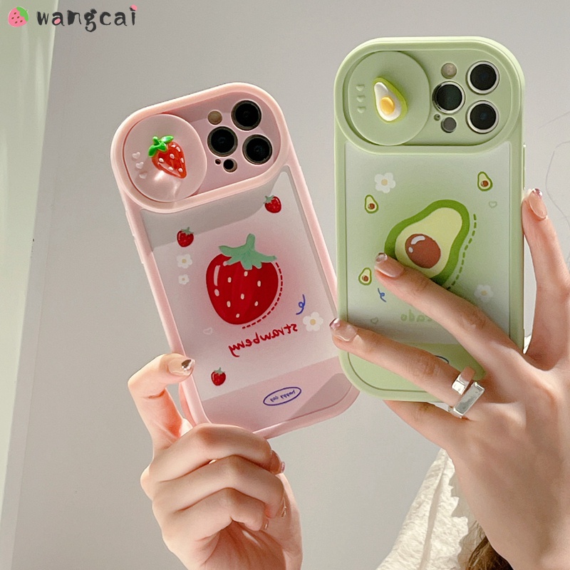 Ốp Điện Thoại Dẻo Họa Tiết Trái Cây/ Dâu Tây/ Bơ Đơn Giản Dễ Thương Chống Sốc Cho iPhone 13 12 11 Pro Max XS Max XR X