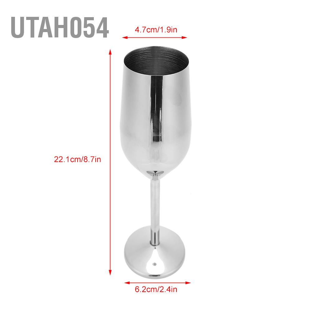 [Hàng Sẵn] Ly Uống Rượu sâm banh bằng thép không gỉ 304 220ML cho bữa tiệc tiệc bar【Utah054】