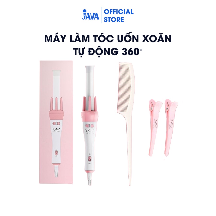 [ TẶNG KÈM LƯỢC ]   MÁY LÀM TÓC UỐN XOĂN XOAY TỰ ĐỘNG 360 VIVID &amp; VOGUE HÀN QUỐC, TẶNG KÈM LƯỢC